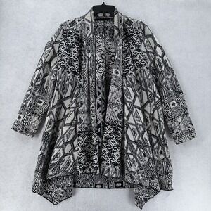 Sfera Knitted Jarga Cardigan Bohemian Sweater Waterfall Boho GORGEOUS!! MED Tall